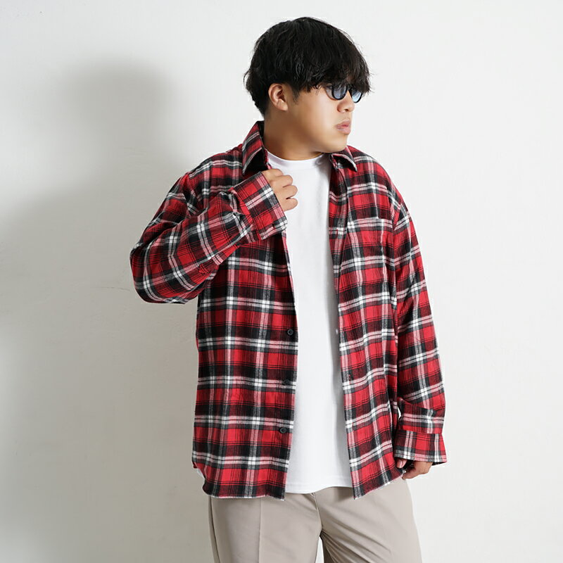 【送料無料】大きいサイズ メンズ ネルシャツ 長袖シャツ チェックシャツ 長袖 5L 4L 3L 2L XXXXL XXXL XXL XL 2XL 3XL 4XL 秋 秋服 秋物 冬 冬服 冬物 秋冬 大きい 大きめ オシャレ アメカジ 起毛シャツ 赤 黄色 フランネルシャツ オーバーサイズ ビックサイズ イワショー