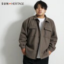 【送料無料】大きいサイズ メンズ CPO シャツ ジャケット シャツジャケット 長袖 5L 4L 3L 2L XXXXL XXXL XXL XL 2XL 3XL 4XL 大きい 大きめ オシャレ ストリート オーバーサイズ 春 春服 春物 夏 夏服 夏物 春夏 黒 イワショー SUN HERITAGE サンヘリテイジ