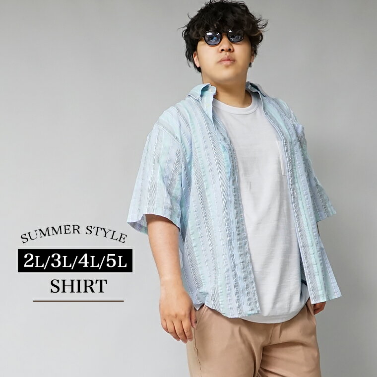 大きいサイズ メンズ シャツ 半袖シャツ 5L 4L 3L 2L XXXXL XXXL XXL XL 春 春服 春物 夏 夏服 夏物 春夏 2XL 3XL 4XL コットンシャツ 綿シャツ 麻シャツ リネンシャツ チェックシャツ ボタンダウンシャツ ストライプ 大きい 大きめ ビックサイズ キングサイズ イワショー