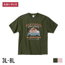 Tシャツ 半袖 メンズ 大きいサイズ VOLKSWAGEN ヘビーウェイト シンプル 半そで おしゃれ カジュアル 夏 涼しい 3L 4L 5L 6L 8L 春 秋 カットソー ピンク カーキ グリーン 緑 桃色 フォルクスワーゲン LIFE WITH A CLASSIC VW プリント 天竺