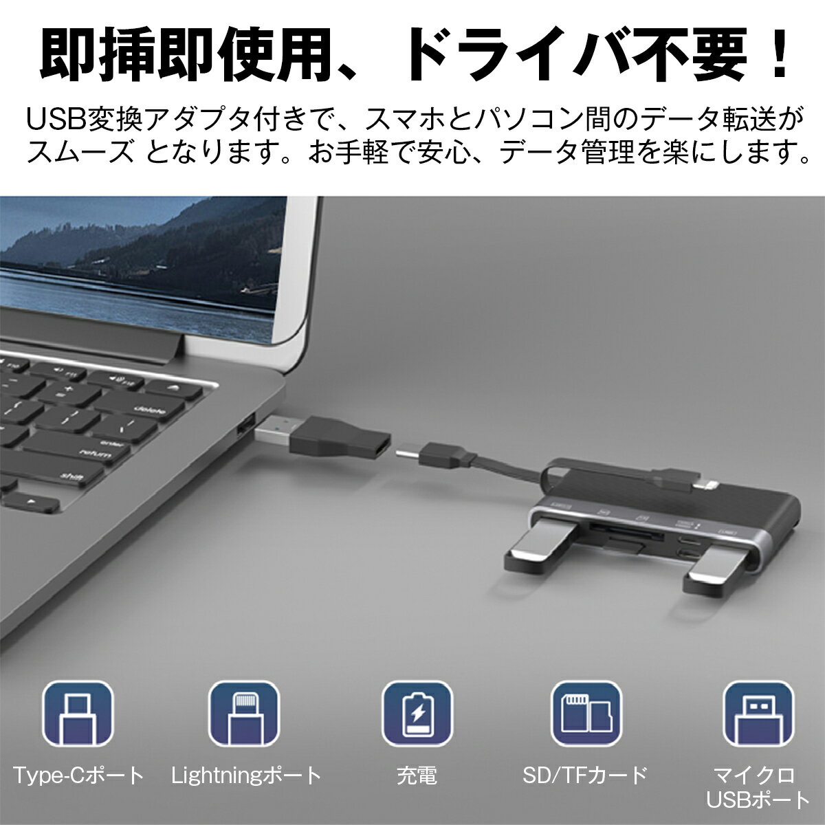 sdカードリーダー タイプC/Lightnin...の紹介画像3