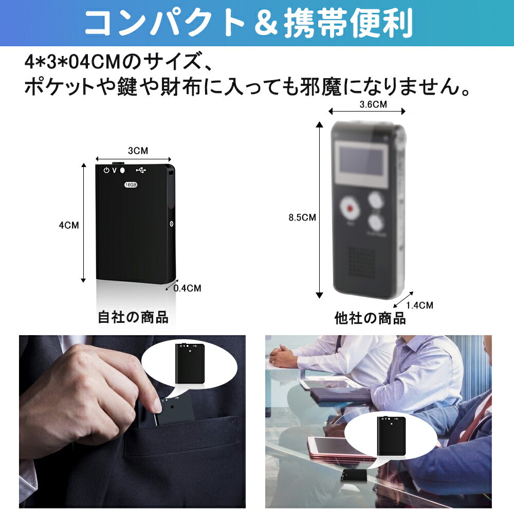 ＼16GB・8GB&自動録音/QZT ボイスレ...の紹介画像3