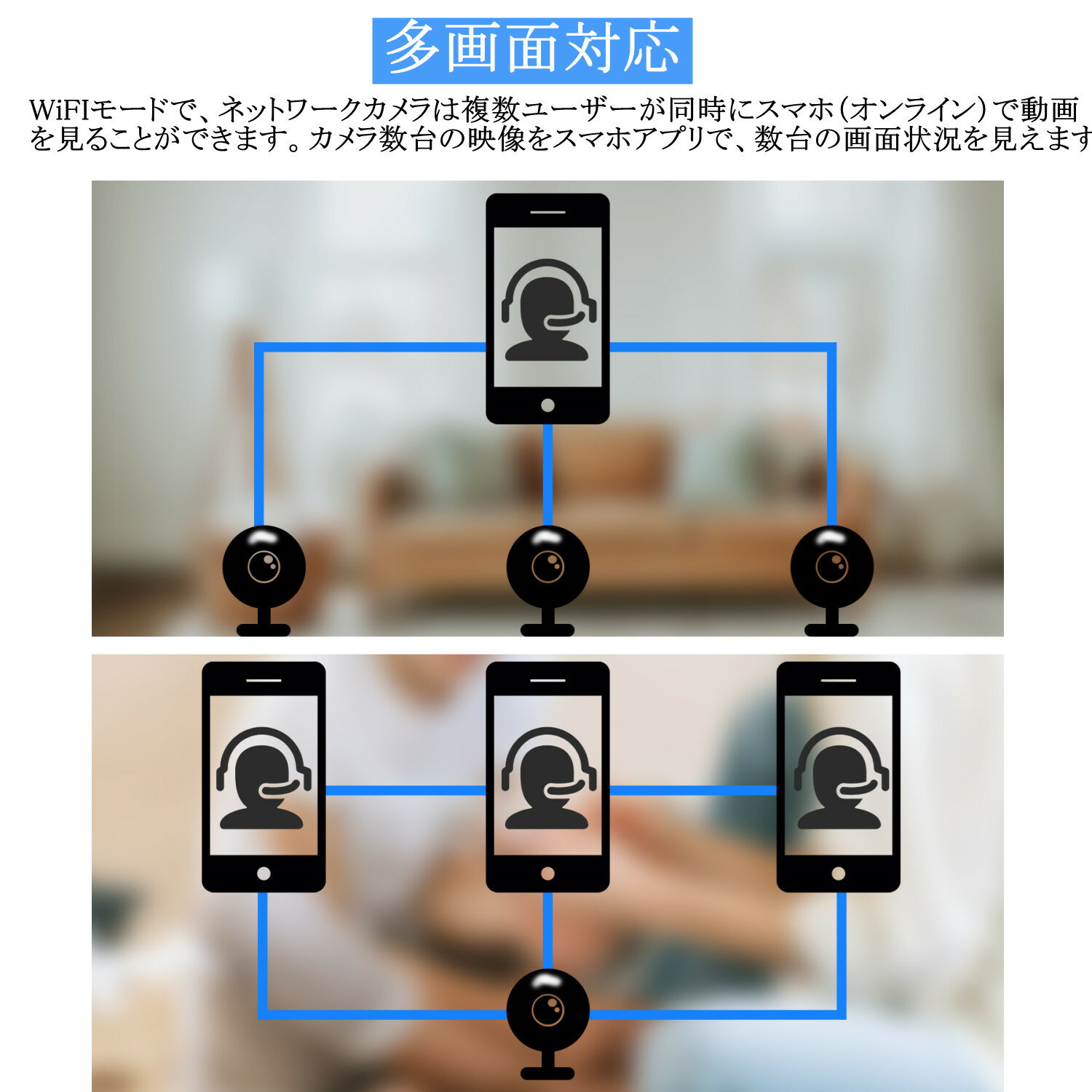 QZT防犯カメラ1080P高画質64GB大容量対応小型カメラWiFiカメラ長時間録画ネットワークカメラリアルタイム遠隔監視WiFi対応防犯監視カメラIPカメラ動体検知暗視機能屋内/屋外用日本語取扱説明書1年保証送料無料