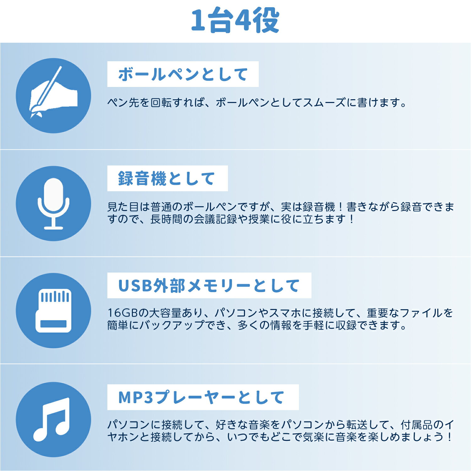 ★楽天1位★QZT ボイスレコーダー ペン型 バレない ペン型ボイスレコーダー 極細 icレコーダー 高性能 小型 長時間録音 録音機 小型ボイスレコーダー 18時間連続録音 2276時間保存 集音マイク 収録 OTG対応 スマホ転送 ミニ 小さい 音楽 mp3プレーヤー 浮気調査/パワハラ