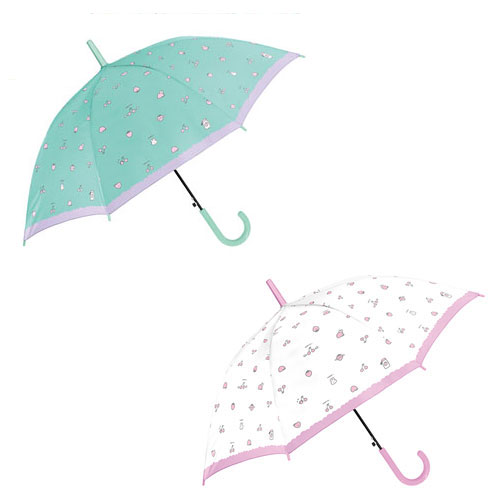 女の子 傘 キッズ 傘 女の子 55cm フルーツミックス 傘 子供用 雨傘 かわいい ジャンプ