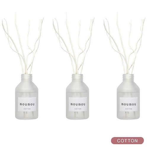moumou ムームー リードディフューザー 100ml 3個 ルームフレグランス スティック アロマディフューザー アロマオイル コットン