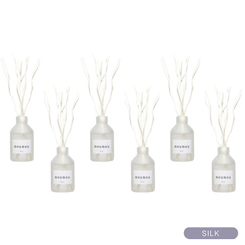 moumou ムームー リードディフューザー 100ml 6個 ルームフレグランス スティック アロマディフューザー アロマオイル シルク
