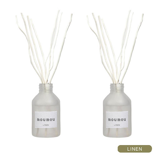 moumou ムームー リードディフューザー 100ml 2個 ルームフレグランス スティック アロマディフューザー アロマオイル リネン