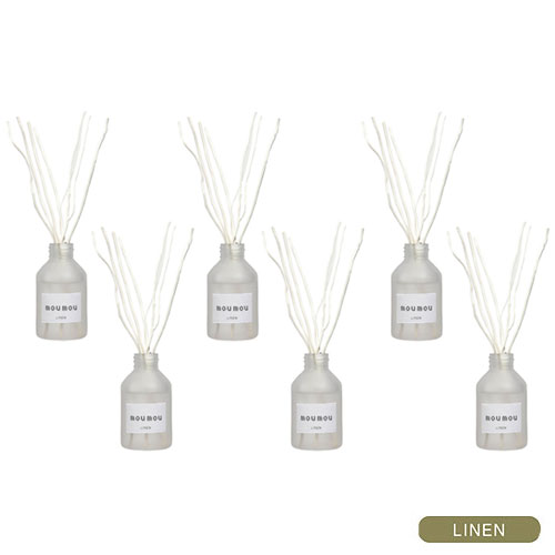 moumou ムームー リードディフューザー 100ml 6個 ルームフレグランス スティック アロマディフューザー アロマオイル リネン