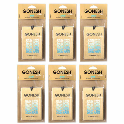 ガーネッシュ エアフレッシュナー 車 芳香剤 吊り下 GONESH エアーフレッシュナー カーフレッシュナー ハンギングエアフレッシュナー RAIN レイン 6個