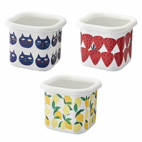 ホーローキューブストッカーS 保存容器 日本製 プルーン マルチポット 日本製 琺瑯 plune