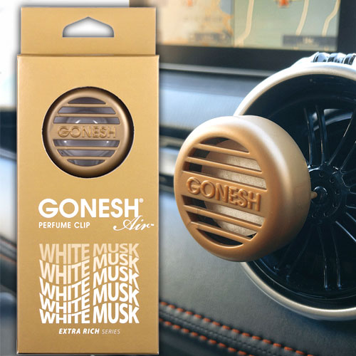 ガーネッシュ GONESH 車 芳香剤 エアコン カークリップ カーフレグランス パフュームクリップ ホワイトムスク