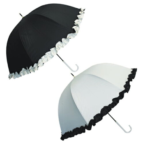 フリル 日傘 ドーム型 長傘 55cm 晴雨兼用 1級遮光 紫外線 UVカット 傘 軽量 フリル 日傘 ドーム型 長傘 55cm 晴雨兼用 1級遮光 紫外線 UVカット 傘 軽量