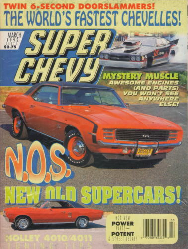 SUPER CHEVY 1992/3月号 スーパー シェビー 洋書 US シボレー ハイパフォーマンス チューニング 在庫は実店舗と共有しておりますのでご注文いただいた時に品切れの場合がございます。万一、品切れの際はご容赦ください。　
