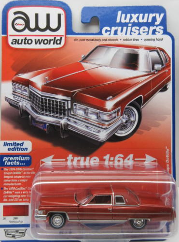 1/64 Auto World 1975 Cadillac Coupe Deville キャディラック クーペ デビル アメ車 ミニカー