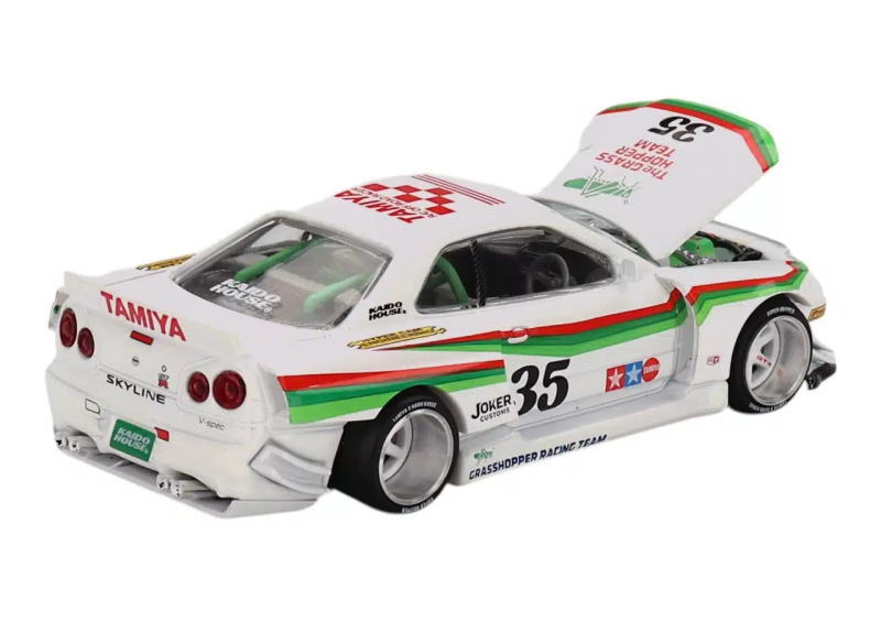 Rakuten - 1/64　MINI GT × Kaido House Nissan Skyline GT-R (R34) Tamiya ×Kaido House The Grasshopper V1 クローズボックス入 ミニカー