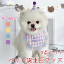 犬用 猫用 誕生日グッズ 帽子/よだれかけ 2点セット 誕生日会/パーティグッズ/インスタ映え 誕生日 記念撮影 前掛け 犬 バースデー 猫 誕生日プレゼント ...