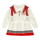 ベビー服 ワンピース 可愛い オシャレ ストライプ 綿 秋 冬 女の子 プリーツスカート ポロワンピース ホワイト 無地 60cm 70cm 80cm 90cm...