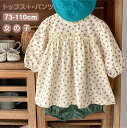 女の子 ベビー服 総柄 長袖 トップスワンピース + ストレッチ 無地 パンツ かわいい 子供服 上下 セットアップ パンツセット 春 秋 新生児 赤ちゃん 幼...