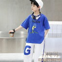 2点セット セットアップ ゆったり 子供服 プリント 半袖 クルーネック Tシャツ + ストレッチ パンツ 長ズボン キッズ服 男の子 かっこいい トップス ボトムス 日常 カジュアル お出かけ 人気 夏 120 130 140 150 160 170 cm