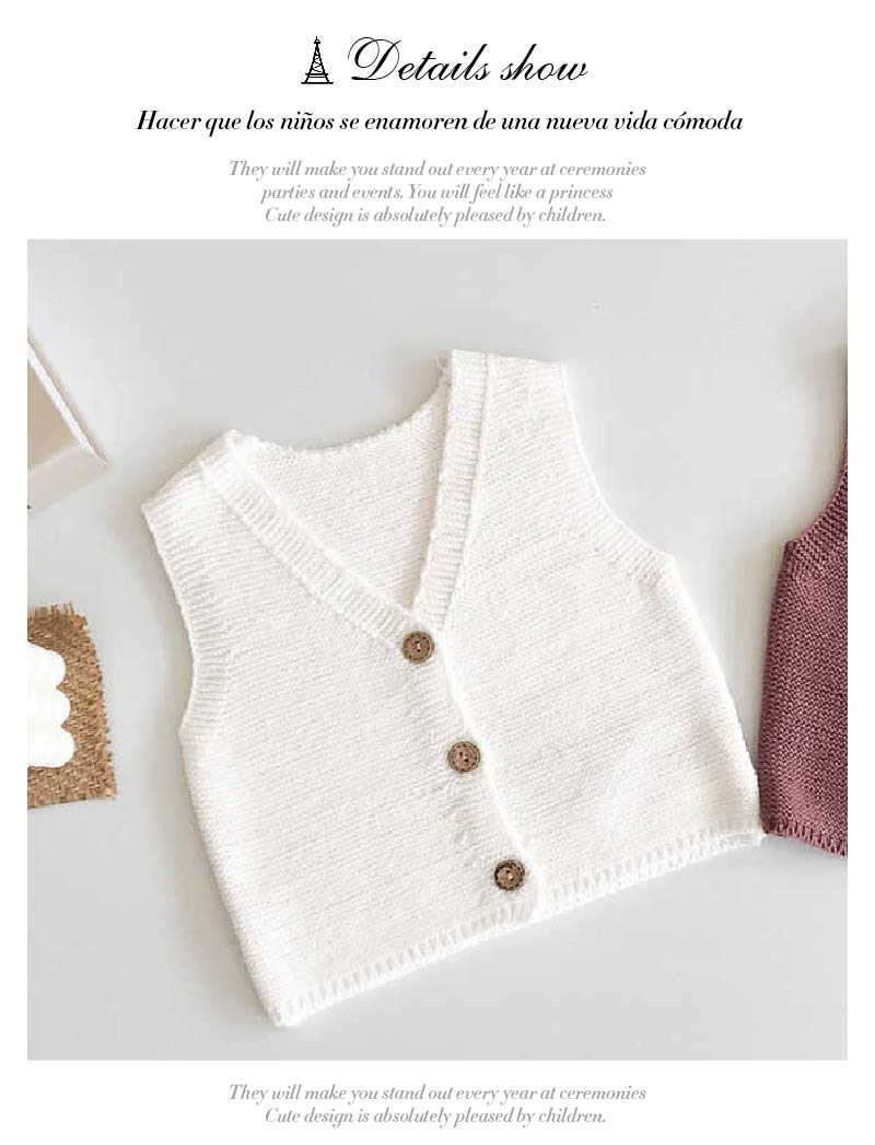オシャレで 春秋に似合い上品なニットベスト ベビー服 ベビーコート ベスト 女の子 ニットベスト 前開きベスト ジャケット 子ども服 こども服 秋服 冬服 前開きボタン 可愛い 無地 日常 冬 66 秋 通学 73 ベビー用品 服 カジュアル 90 80 赤ちゃん 通園 春 Cm 定休日以外