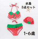 ベビー キッズ 水着 女の子 イチゴ 1-6歳 ビキニ 可愛い セパレート ドット 海 プール アウトドア キャップ 帽子付き 子供 3点セット 小学生 ガールズ 旅行 温泉 海辺 水遊び 袖なし おしゃれ 子供用 スイムウェア 夏 幼稚園 海 子供用水着 幼児