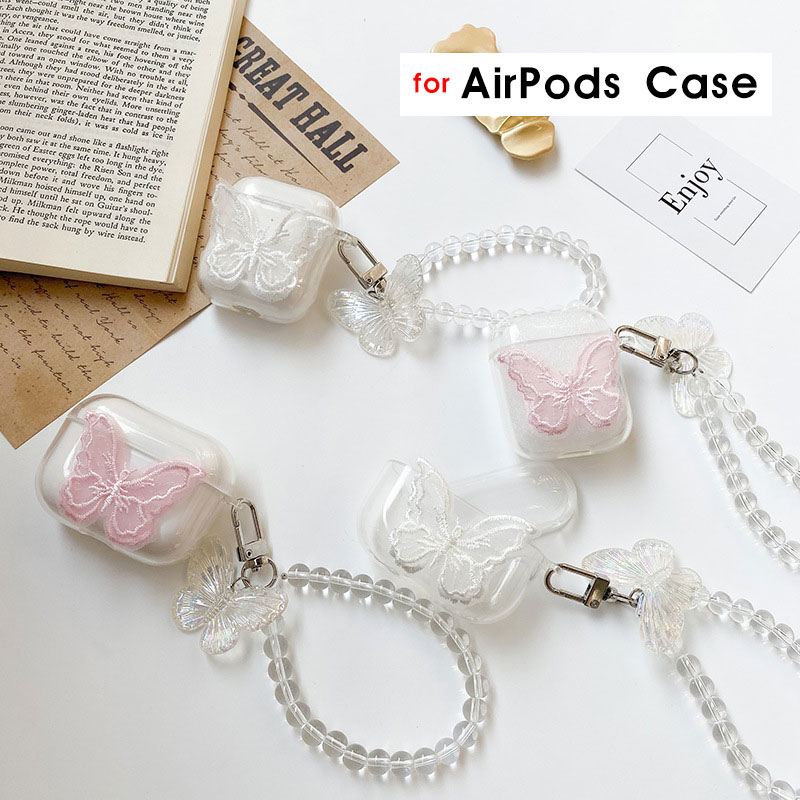 AirPods 4ケース AirPods 第4世代 ケース 収納ケース イヤホンケース エアポッツ4 ケース クリア 透明 airpods pro 第2世代ケース かわいい airpods 第四世代ケース 立体感 蝶柄 大人女子 AirPods 第3世代ケース ストラップ AirPods Pro 2ケース 保護ケース 高透過率