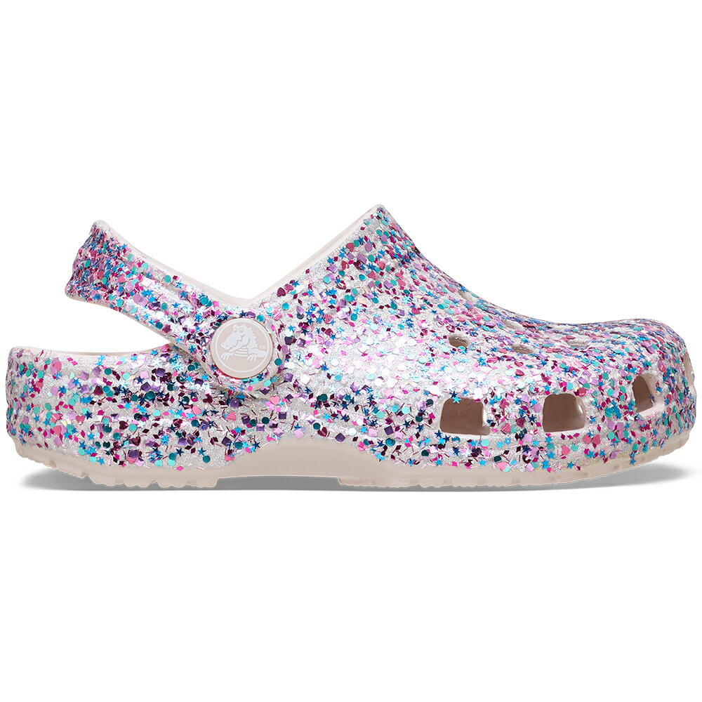 crocs クロックス 国内正規品 213916 キッズ サンダル クロッグ Classic Dazzle Glitter Clog T Cocoa Cream キラキラ グリッター サボ クラシック 履きやすい クッション性 カラフル