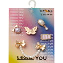 crocs クロックス ジビッツ jibbitz アクセサリー チャーム 10014557 Purple Pearl Gold 5 Pack 5個セット ゴール...