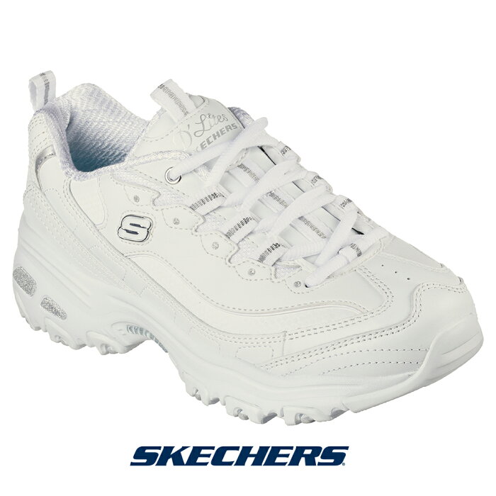 スケッチャーズ SKECHERS スニーカー レディース ディーライト SKECHERS メモリーフォーム ディーライト DLITES ゴーウォーク GOWALK shoes スポーティー 合皮 レースアップ カジュアル コンフォートシューズ クッション性抜群 靴 くつ 白