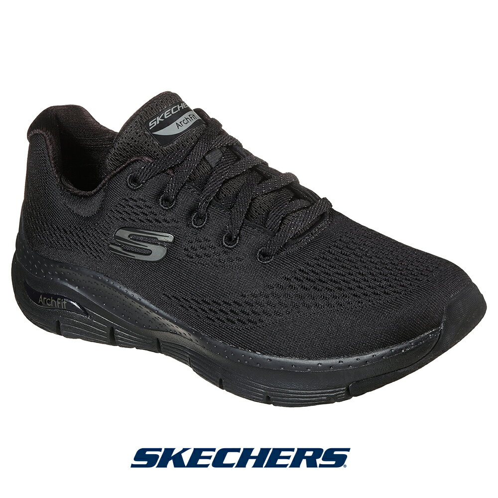 スケッチャーズ 149057w-bbk レディース スニーカー SKECHERS Arch Fit アーチ フィット ブラックスニーカー 靴 くつ オールブラック Engineered Mesh Lace Up ワイドフィット wide 幅広