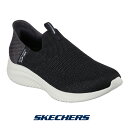 楽天リゲッタカヌー専門店 R-arkスケッチャーズ 149709w-blk レディース スニーカー SKECHERS スリッポン slip-on スリップインズ Slip-ins 手を使わず履ける ハンズフリー テレビでも話題 TVCM　靴 くつ shoes ワイドフィット wide 幅広 ULTRA FLEX 3.0-SMOOTH STEP handsfree