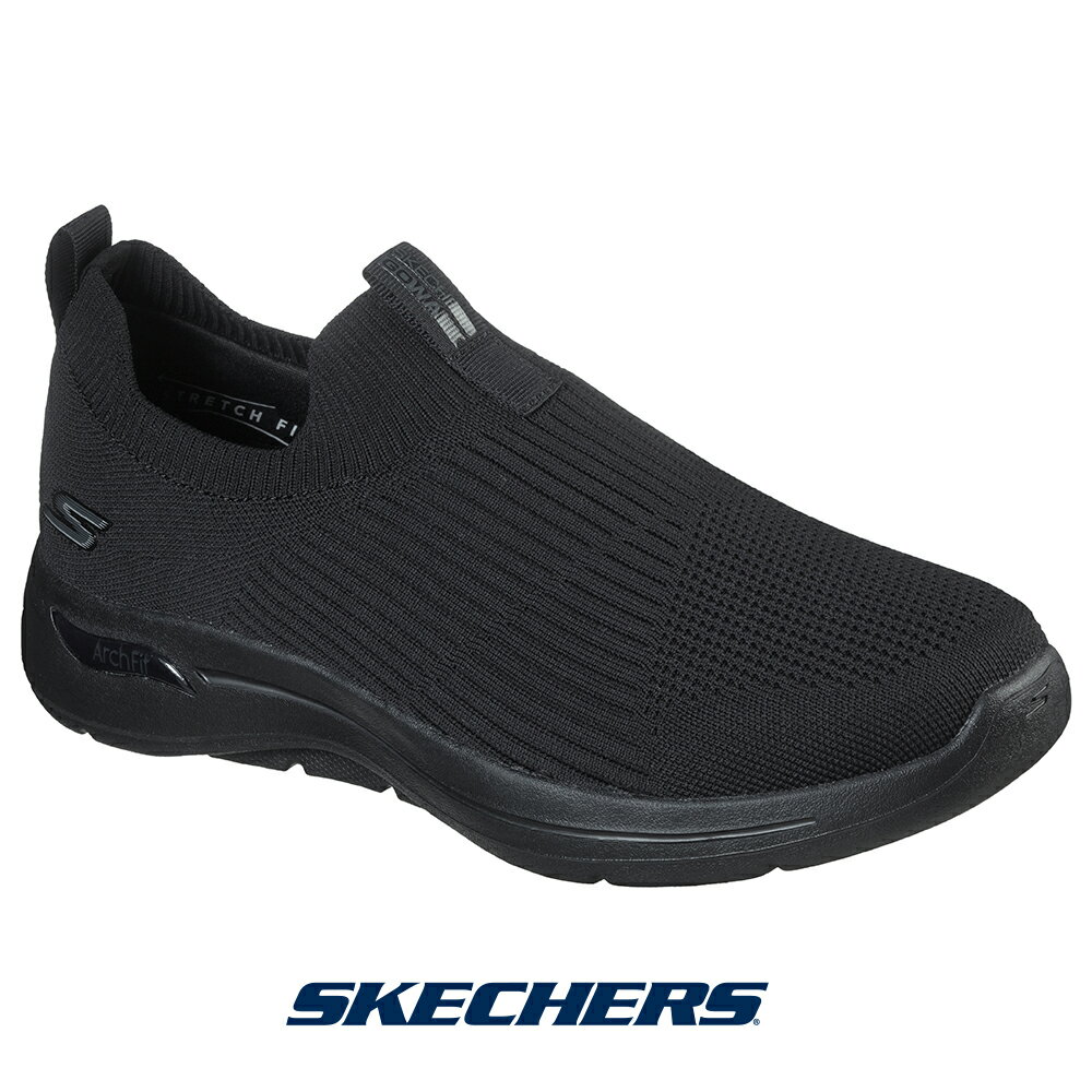 スケッチャーズ 216118-bbk メンズ スニーカー スリッポン slip-on SKECHERS 靴 くつ シューズ shoes 低反発クッション アーチフィット アーチサポート 土踏まずサポート GO WALK ARCH FIT - ICONIC Heathered Stretch Fit ゴーウォーク　アイコニック ストレッチ フィット