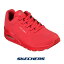 スケッチャーズ 73690w-red レディース スニーカー SKECHERS くつ 靴 シューズ shoes 幅広 ワイド air エアー Durabuck Lace Up Sneaker UNO STAND ON AIR ワイド wide 幅広 赤い靴 9,790円