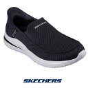 スケッチャーズ 210604-blk メンズ スニーカー SKECHERS スリッポン slip-on スリップインズ Slip-ins 靴 くつ シューズ shoes DELSON 3.0 - CABRINO 手を使わず履ける テレビCMでも話題 低反発クッション