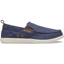 【今ならポイント20倍！】crocs クロックス 国内正規品 207635 Walu SYN Men Navy/Stu 46k ワルー SYN メン シューズ スリッポン 靴 キャンバス ネイビー メンズ トレンド カジュアル シンプル 安定感 快適 歩きやすい