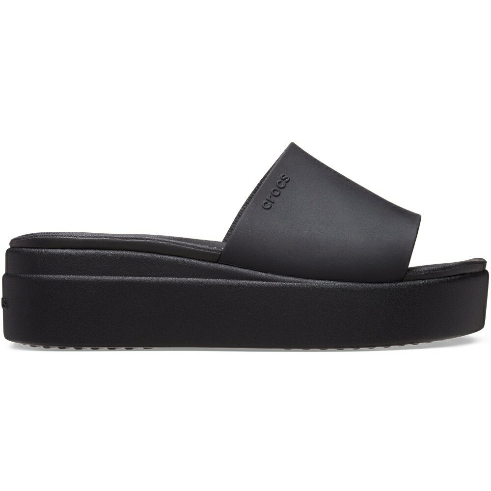  crocs クロックス 国内正規品 208728 Brooklyn Slide Black 001 ブルックリン スライド ロー ウェッジ サンダル 厚底 ブラック 黒 レディース 女性 トレンド カジュアル シンプル