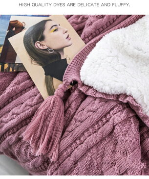 ふわふわブランケット 毛布 裏地モコモコ ニット 網あげ ソファカバー カバー お部屋 韓国雑貨 北欧 ひざ掛け お部屋でもオフィスでもOK!! オシャレ
