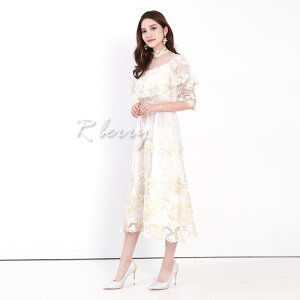 パーティードレス ミモレ丈ドレス 演奏会 結婚式 袖付き 花嫁 ドレス ミモレ丈 大人 ナチュラル レース ロングドレス 2次会 パーティードレス ウェディングドレス ウェディング 結婚式 ミモレ丈 演奏会 発表会 袖あり 袖付き パーティードレス パーティドレス 代 33