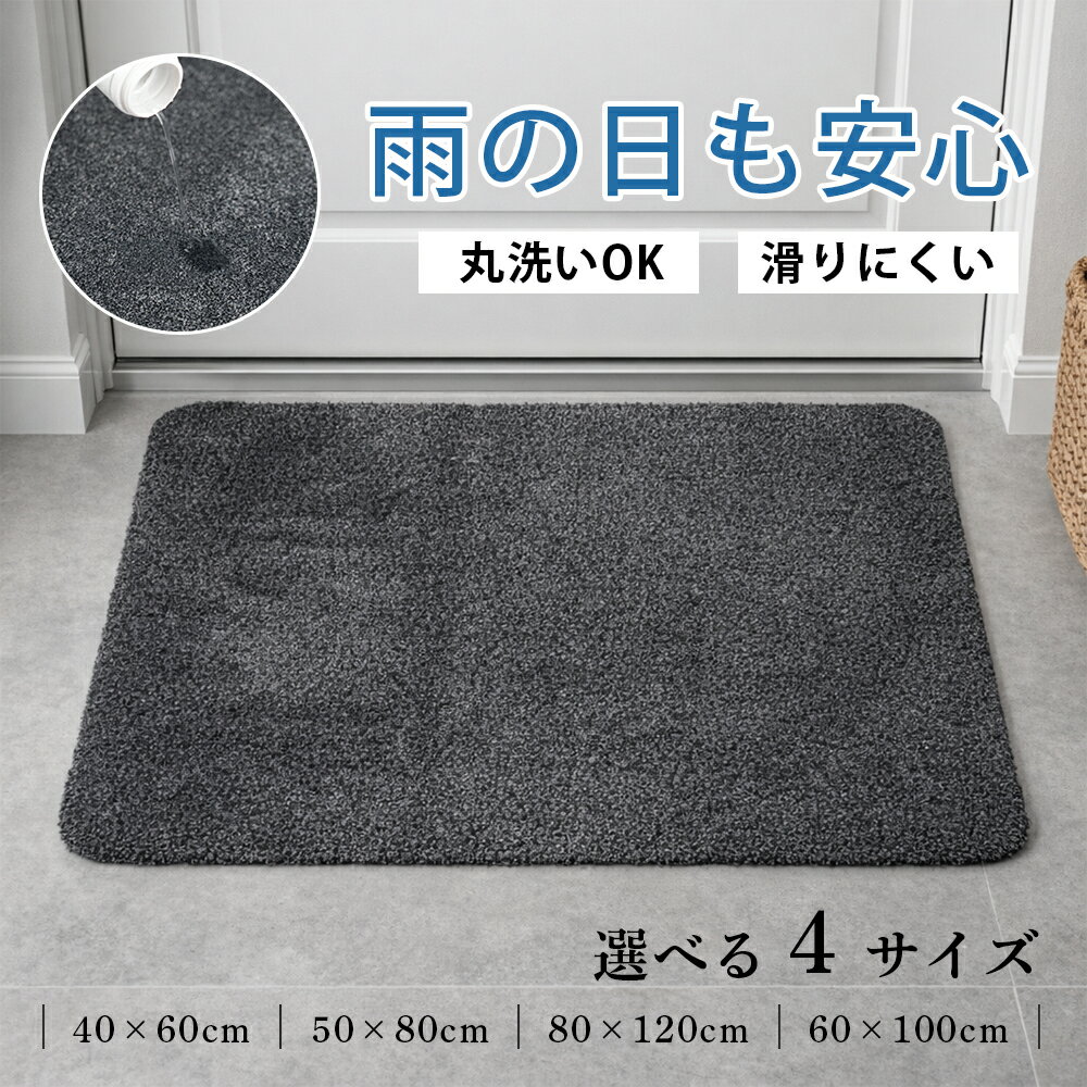 Rakuten - 吸水・防汚100点満点！玄関マット 屋外 室内 ドアマット 泥落とし 吸水 雨の日 風水 大判 カット できる 40 60 80 90 100 120 ラグ ラグマット 泥除け 玄関 汚れ防止 洗える 滑り止め付き 足ふきマット 屋外マット カーペット お手入れ簡単 北欧 業務用 家庭用 オフィス
