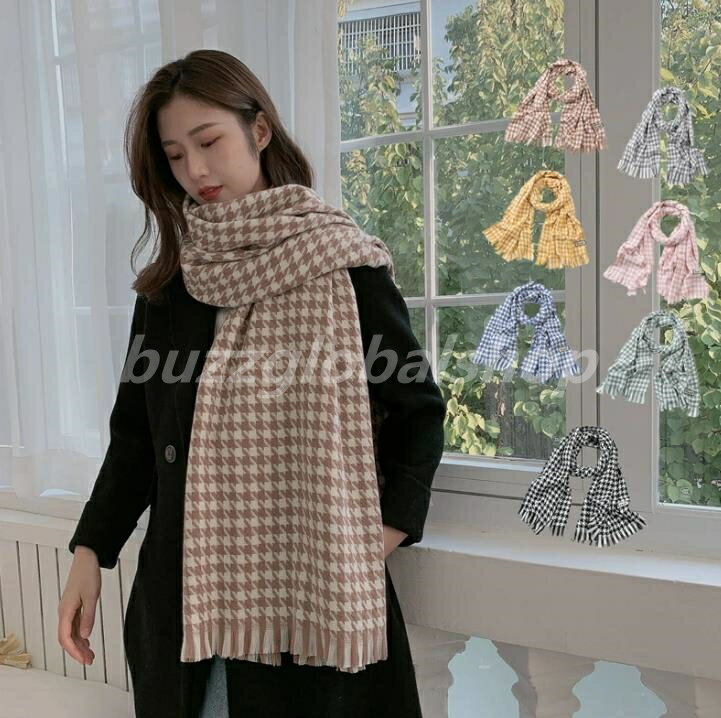 レディース 全7色 200×70cm マフラー チェック柄 大判 レディース ストール タッセル 柔らか カシミヤタッチ 柔らか 暖かい 可愛い きれいめ 冬 秋 女性 ギフト プレゼント クリスマス 送料無料