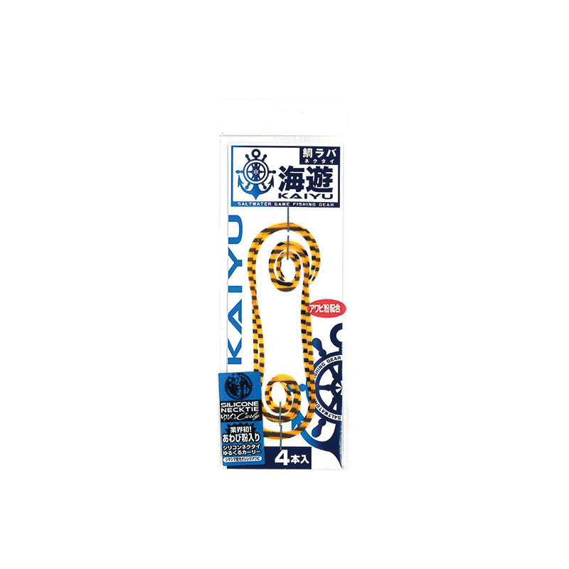海遊 海神シリコンネクタイ ゆるくるカーリー シマシマ蛍光オレンジアワビ | 釣具 釣り フィッシン