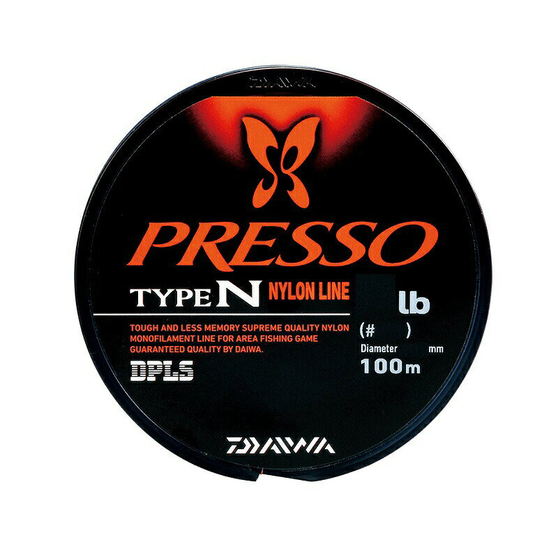 商品説明TYPE-N：高強力・高耐摩耗性ナイロン・高耐摩耗性ナイロンライン　耐摩耗性向上剤の配合により、当社比　最大140％の抜群の耐摩耗性！　キャスト後のストラクチャー周りでのフッキング、強引なやりとりも強力にサポート・高強力＆耐久性　伸びのMAX状態からの粘り強さ、急激なショックに耐えうる高強力ナイロンライン。　ナイロン素材のポテンシャルを最大限にまで引き出し、その耐久性を実現！・高感度設計　低伸度設計で小さなバイトも見逃さない高感度！　伸度も微妙な設定を変えた結果、弾かれにくく且つ感度がUPしバラシが減少！DAIWA　PRESSO TYPE Nダイワ　プレッソ タイプN●商品名：プレッソ タイプN　2lb-100m●強力（lb.）：2●参考号数：＃0.5●糸巻量（m）：100●カラー：ファインオレンジ詳細はこちら