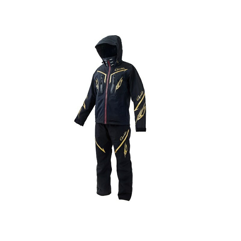 がまかつ GM3658 フィッシングレインスーツ LL ブラック | 釣具 釣り フィッシング