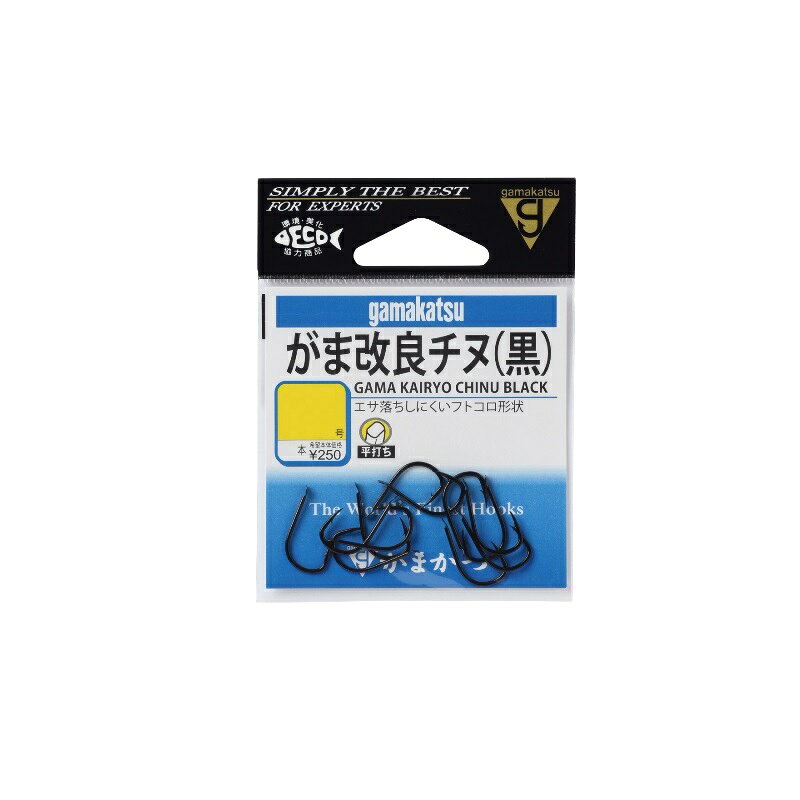 商品説明オキアミやエビ餌が止まりやすい様に先曲げ部の角度を鋭くしてあります。GAMAKATSUがまかつ　がま改良チヌ●品名コード：12322●号数：6●カラー：黒詳細はこちら/image142/4549018316261_1.jpg"> /image142/4549018316261_2.jpg"> /image142/4549018316261_3.jpg">