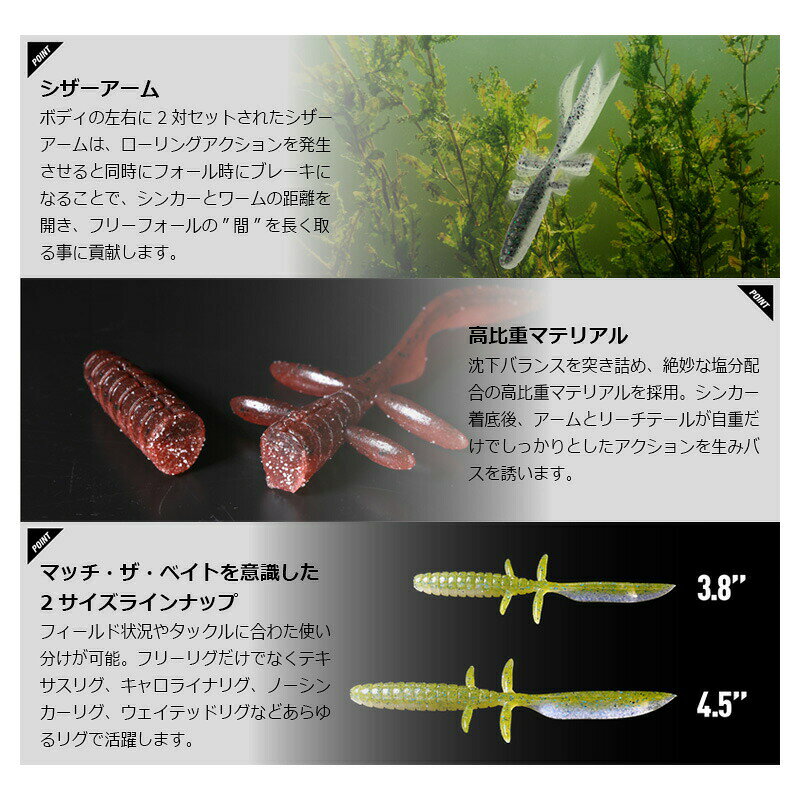 ジャッカル DBユーマ フリー 3.8インチ メロンブルー/クリアーパール | 釣具 釣り フィッシング