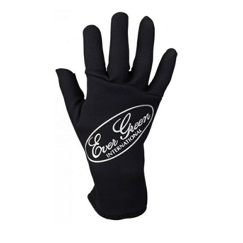 エバーグリーン EGウィンターグローブ(3本カット) M #ブラック/シルバーロゴ | 釣具 釣り フィッシング