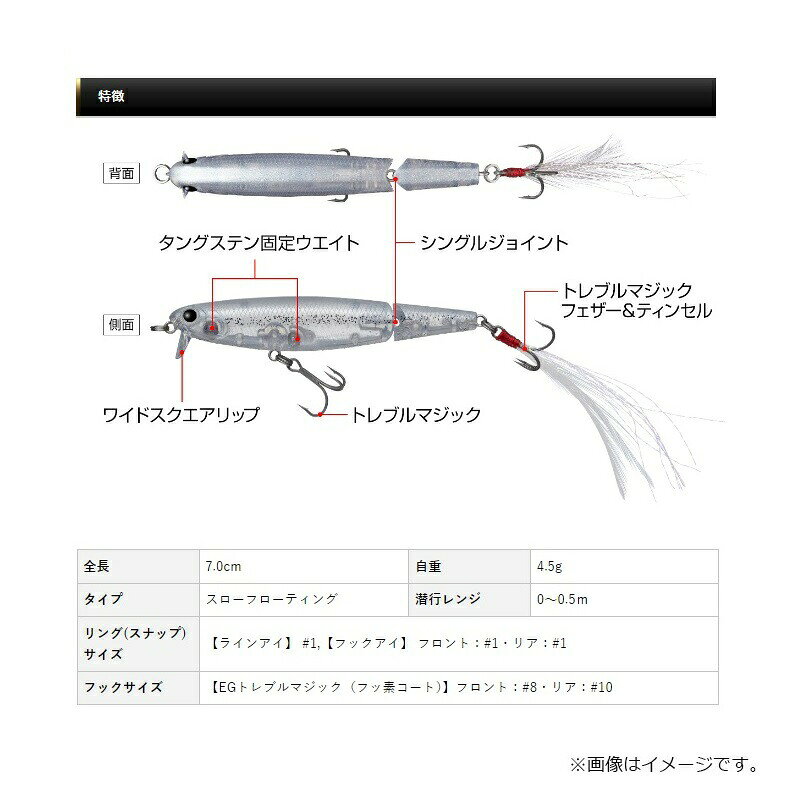 【先着限定最大5,000円OFFクーポン 9/18〜】エバーグリーン JxJミノー #108 ゴーストアユ | 釣具 釣り フィッシング r-bunbun-10076203 つり具のブンブン 楽天市場店 サンプル画像3