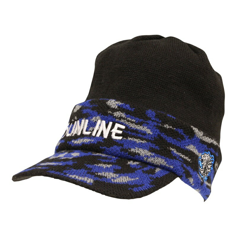 サンライン CP-5161 獅子ファイヤーブリムニットキャップ ブルー フリー | 釣具 釣り フィッシング
