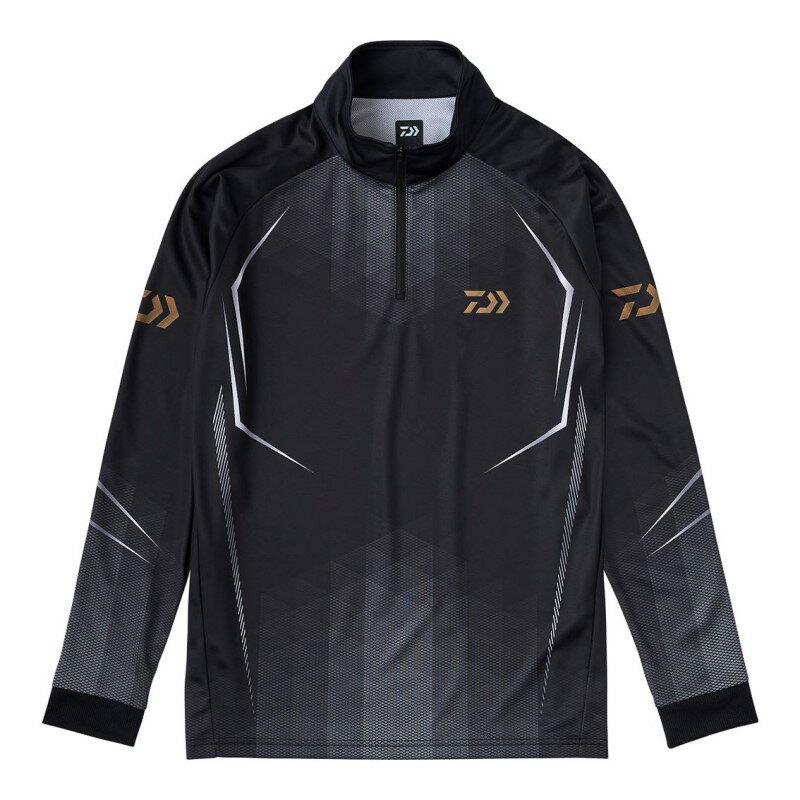 ダイワ DE-7525 ロングスリーブハーフジップシャツ ブラック XL | 釣具 釣り フィッシング